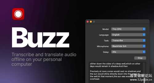 Buzz-0.8.1 视频语音转成TXT、SRT、VTT工具【开源】